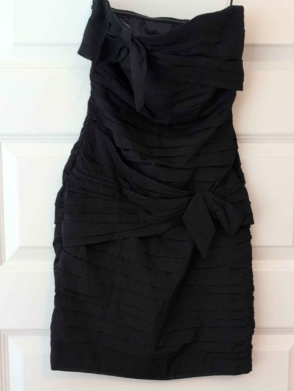 Classic Strapless Black Cocktail Dress with Bow Detail